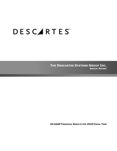 Thumbnail Descartes Systems Group Annual Report 2018