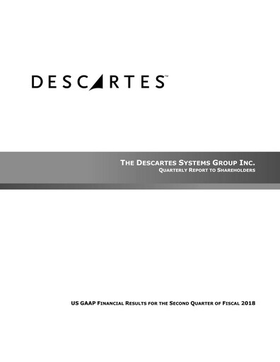 Thumbnail Descartes Systems Group Quarterly Report 2018-q2