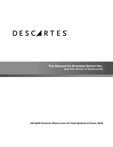 Thumbnail Descartes Systems Group Quarterly Report 2018-q3