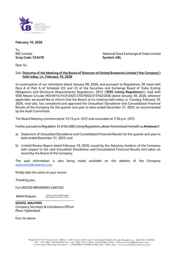 Thumbnail United Breweries Quarterly Report 2025-q3