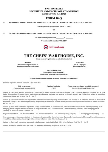 Thumbnail Chefs' Warehouse Quarterly Report 2026-q1