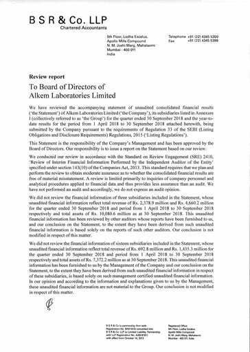 Thumbnail Alkem Laboratories
 Quarterly Report 2018-q2
