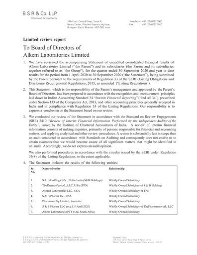 Thumbnail Alkem Laboratories
 Quarterly Report 2020-q2