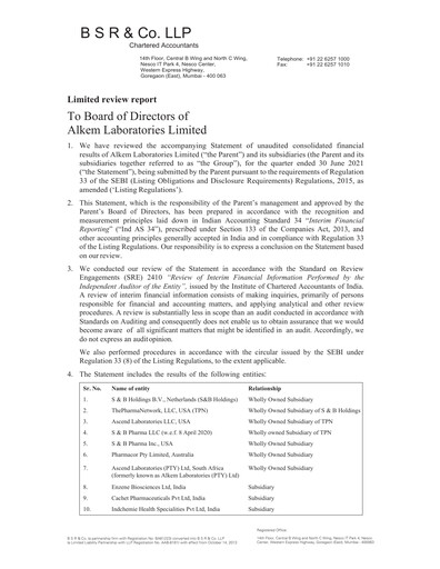 Thumbnail Alkem Laboratories
 Quarterly Report 2021-q1
