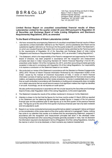 Thumbnail Alkem Laboratories
 Quarterly Report 2024-q1