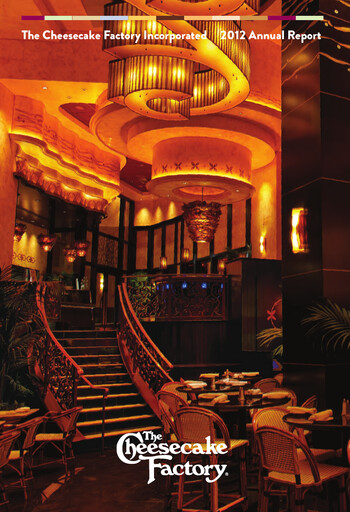Thumbnail The Cheesecake Factory
 Annual Report 2012