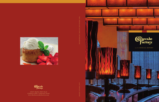 Thumbnail The Cheesecake Factory
 Annual Report 2016