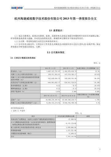 Thumbnail Hikvision
 Quarterly Report 2013-q1