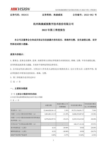 Thumbnail Hikvision
 Quarterly Report 2022-q3