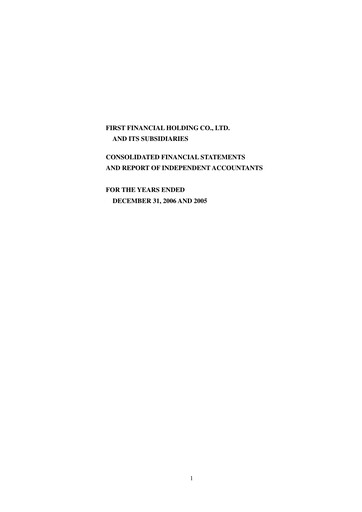 Thumbnail First Financial Holding Financial Statement 2006