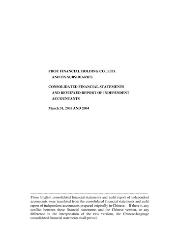 Thumbnail First Financial Holding Quarterly Report 2005-q1