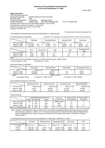 Thumbnail Sojitz Corporation Financial Statement fy2007