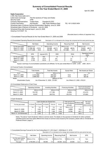 Thumbnail Sojitz Corporation Financial Statement fy2008