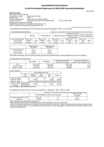 Thumbnail Sojitz Corporation Quarterly Report 2026-q1
