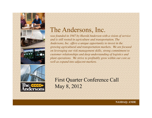 Thumbnail The Andersons, Inc. Quarterly Report 2012-q1