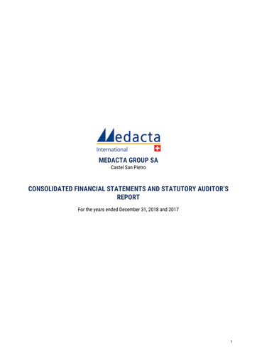 Thumbnail Medacta Group Financial Statement 2017-2018
