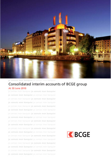 Thumbnail Banque Cantonale de Genève Half-year Report 2010-h1