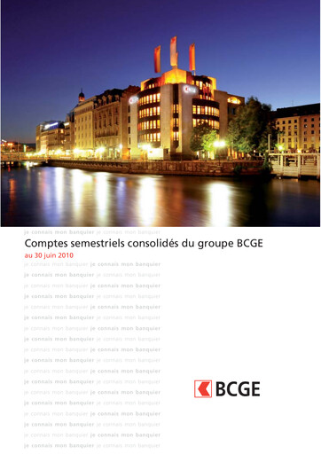 Thumbnail Banque Cantonale de Genève Half-year Report 2010-h1
