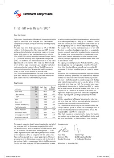 Thumbnail Burckhardt Compression Half-year Report 2007-h1
