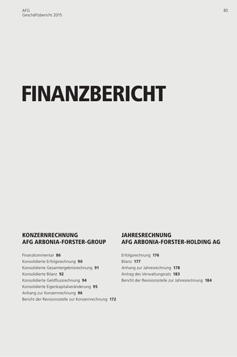 Thumbnail Arbonia Financial Report 2015