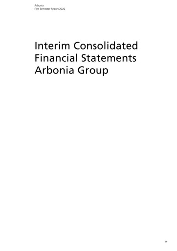 Thumbnail Arbonia Financial Report 2022-h1