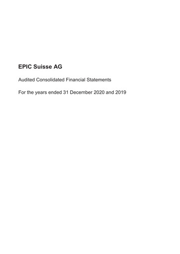 Thumbnail EPIC Suisse Financial Statement 2020