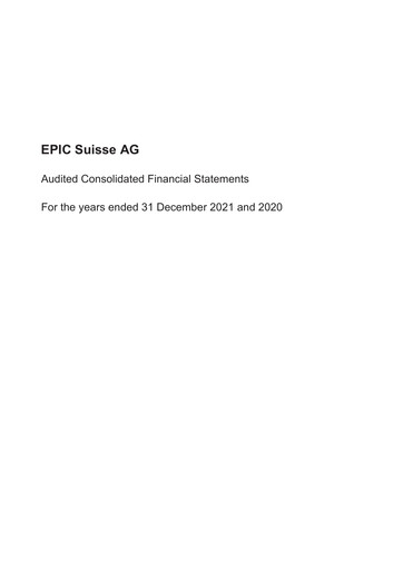 Thumbnail EPIC Suisse Financial Statement 2021