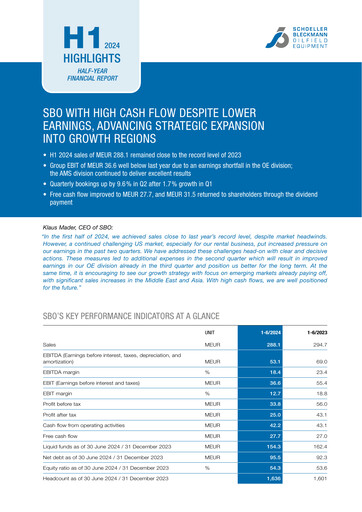 Thumbnail Schoeller-Bleckmann Oilfield Equipment Half-year Report 2024-h1
