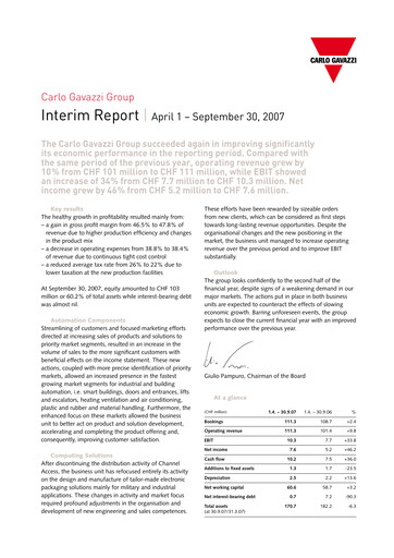 Vorschaubild Carlo Gavazzi Holding Halbjahresbericht 2007-2008-h1