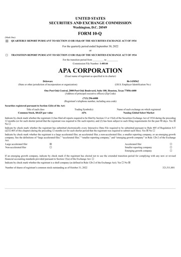 Thumbnail APA Corporation Quarterly Report 2022-q3