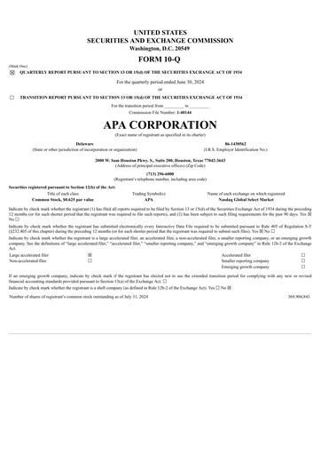 Thumbnail APA Corporation Quarterly Report 2024-q2