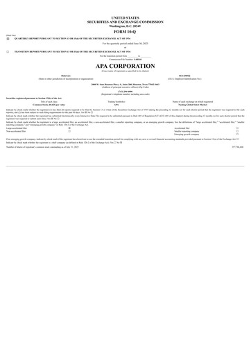 Thumbnail APA Corporation Quarterly Report 2025-q2