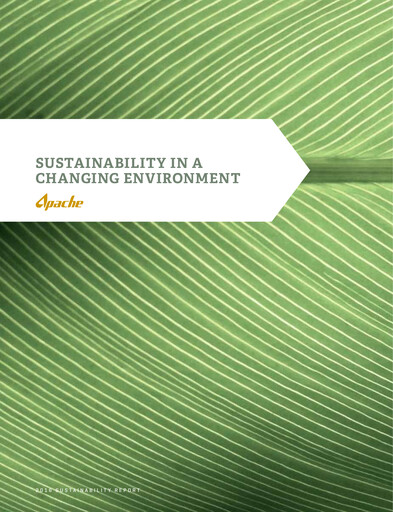 Thumbnail APA Corporation Sustainability Report 2015