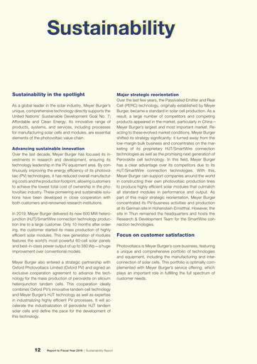 Thumbnail Meyer Burger Technology Sustainability Report 2019