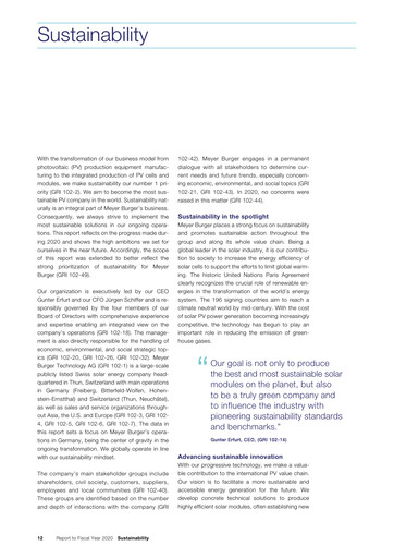 Thumbnail Meyer Burger Technology Sustainability Report 2020