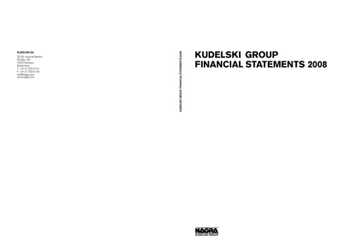 Thumbnail Kudelski SA Financial Statement 2008