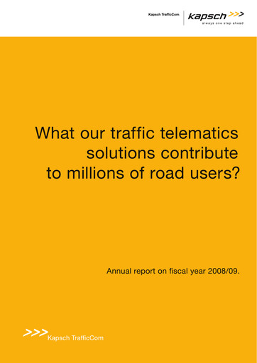 Thumbnail Kapsch TrafficCom Annual Report 2008