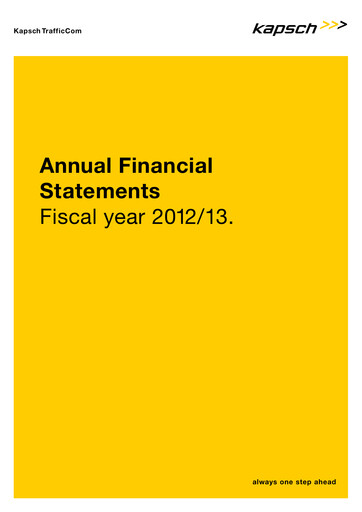 Thumbnail Kapsch TrafficCom Financial Statement 2012