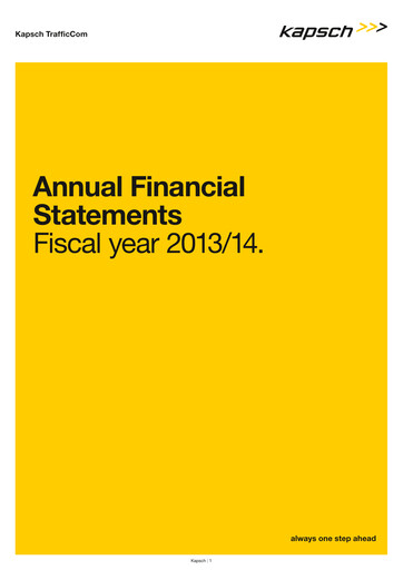 Thumbnail Kapsch TrafficCom Financial Statement 2013