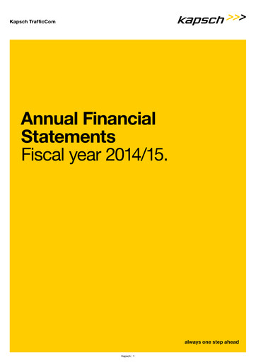 Thumbnail Kapsch TrafficCom Financial Statement 2014-2015