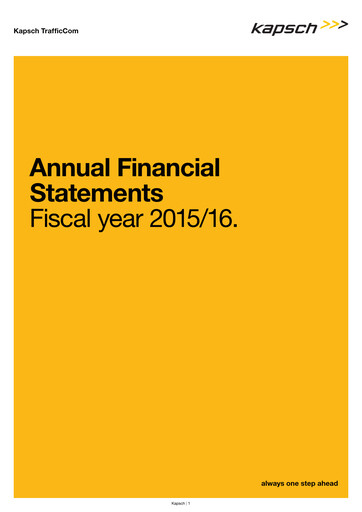 Thumbnail Kapsch TrafficCom Financial Statement 2015