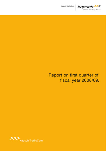 Vorschaubild Kapsch TrafficCom Quartalsbericht 2008-q1