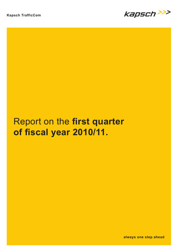 Vorschaubild Kapsch TrafficCom Quartalsbericht 2010-q1