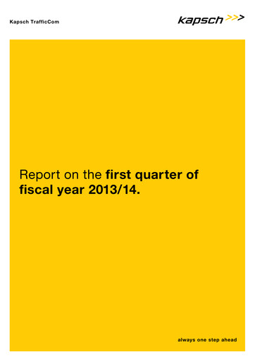 Vorschaubild Kapsch TrafficCom Quartalsbericht 2013-q1