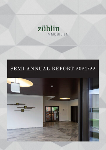 Miniature Züblin Immobilien Rapport semestriel 2021-2022-h1