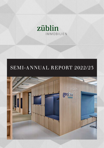 Miniature Züblin Immobilien Rapport semestriel 2022-2023-h1