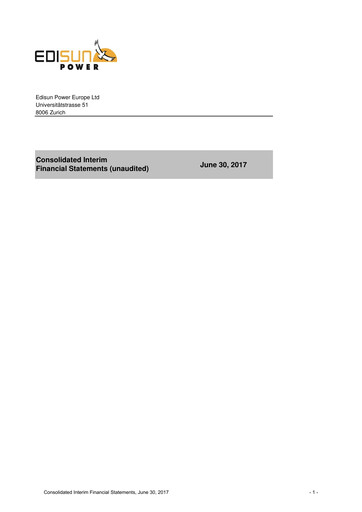 Miniature Edisun Power Europe Rapport semestriel 2017-h1