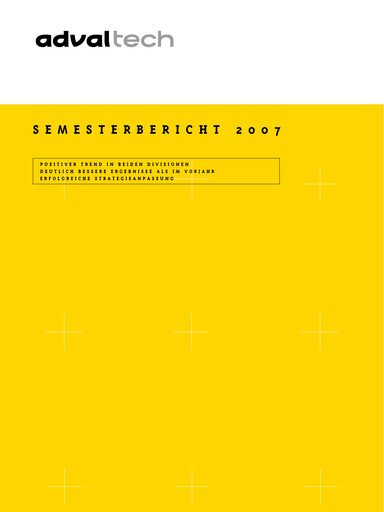 Miniature Adval Tech Rapport semestriel 2007-h1