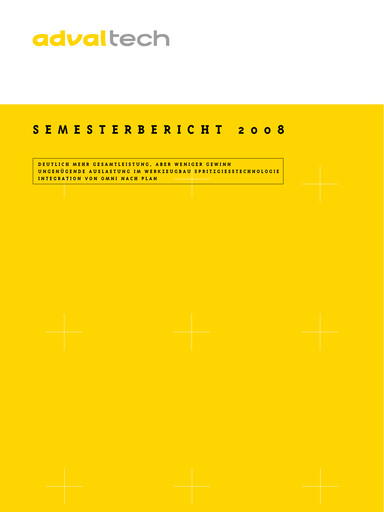 Miniature Adval Tech Rapport semestriel 2008-h1