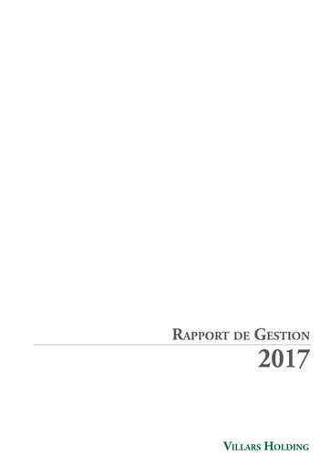 Thumbnail Villars Holding Annual Report 2017